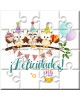 Puzzle con la frase "Felicidades" en lata