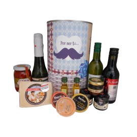 Lata personalizada para regalo hombre con abre fácil con productos gourmet